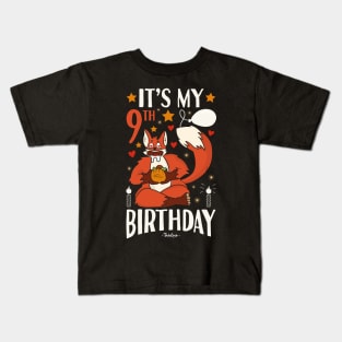 It's My 9th Birthday Fox Kids T-Shirt